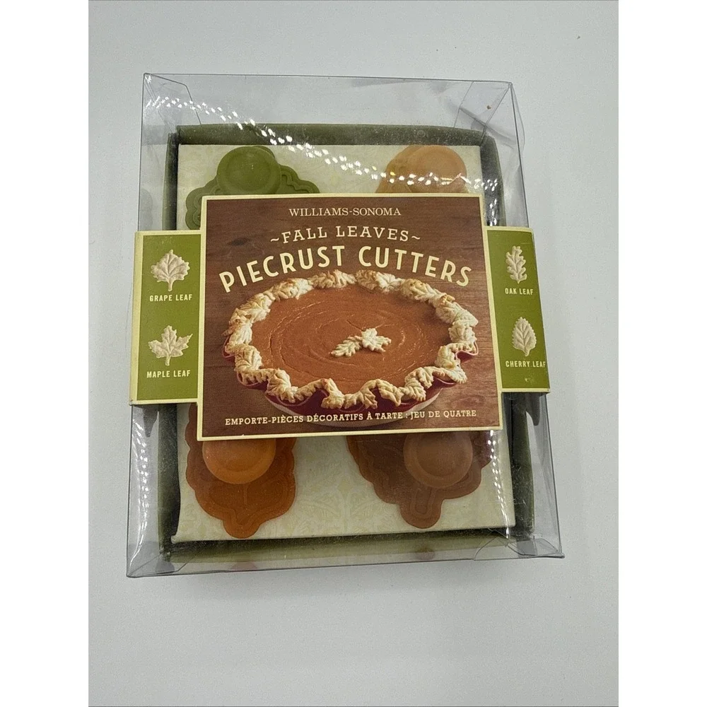 Williams-Sonoma Fall Leaves Piecrust Cutters-Set of 4 Maple, Grape, Oak & Cherry